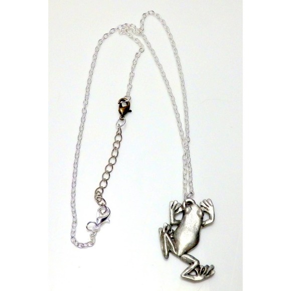 Pewter Climbing Tree Frog Necklace 1476 - Picture 3 of 6